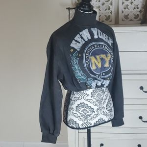 NWT Zara cropped graphic sweatshirt Sz M